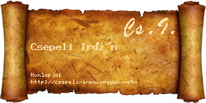 Csepeli Irén névjegykártya